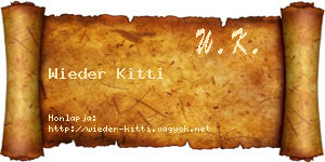 Wieder Kitti névjegykártya